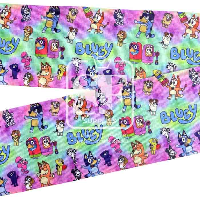 Yarda Estampado 7.5cm Bluey Acuarela