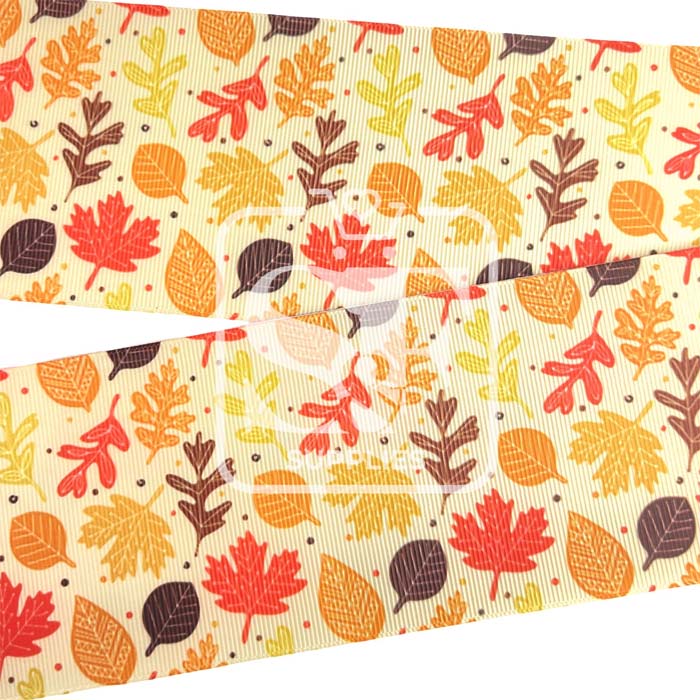 Yarda Estampado 7.5cm Hojas Otoñales