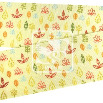 Yarda Estampado 7.5cm Amarillo Pastel Otoño