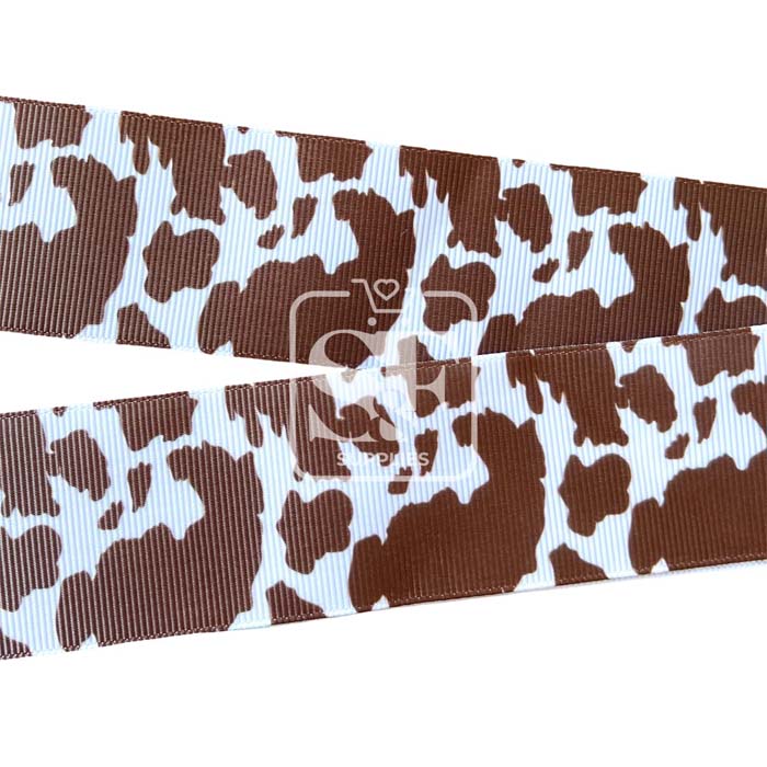 Yarda de Estampado 3.8cm Cow Print Café