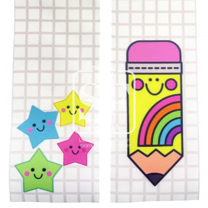 Tira de Listón 7.5cm Cuadricula con Lápiz