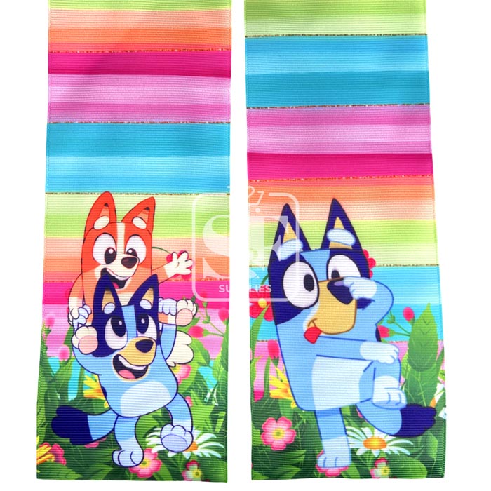 Tira de 7.5cm Bluey y Bingo Jardín Arcoiris