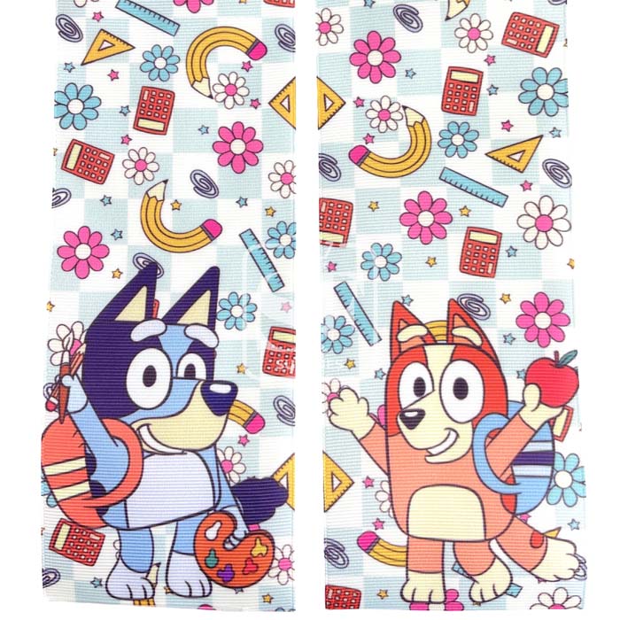 Tira de 7.5cm Bluey y Bingo Escolar