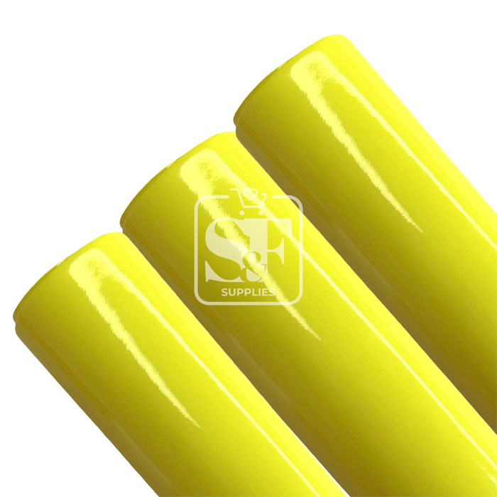 Tramo Vinil Charol Amarillo Neón