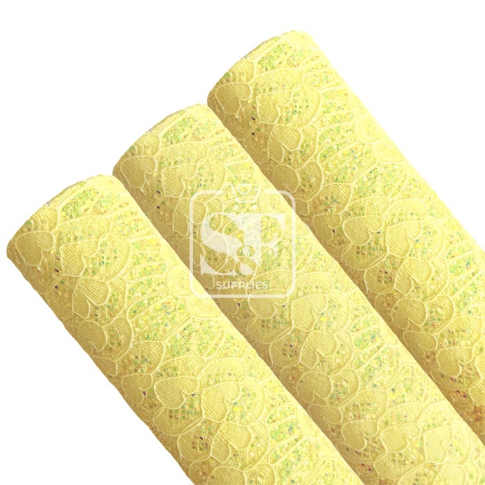 Tramo Vinil Repujado Vintage Amarillo Pastel