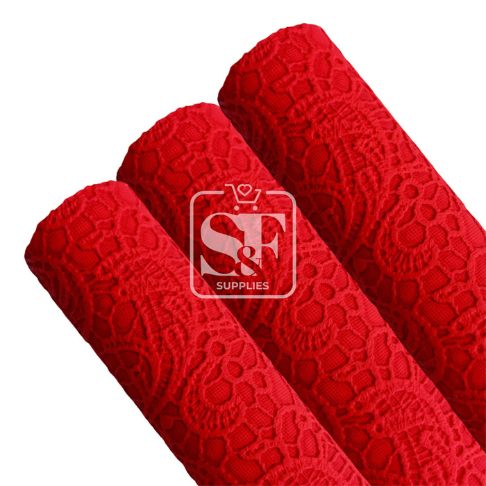 Tramo Vinil Repujado Vintage Rojo