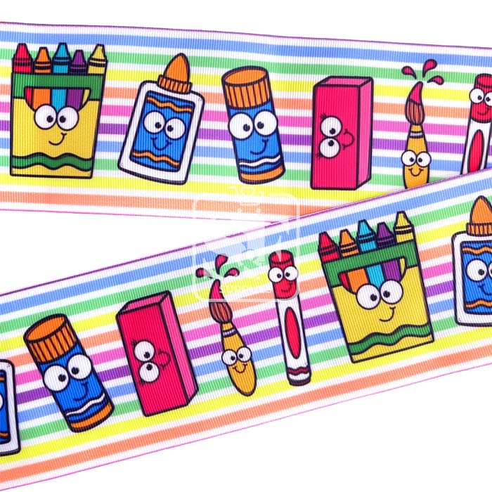 Yarda de Estampado 7.5cm Útiles sobre Arcoiris