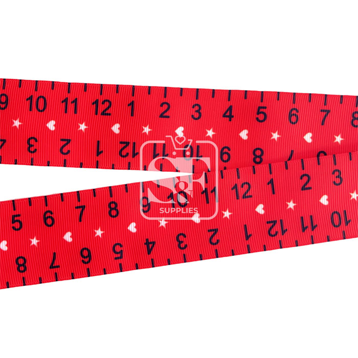 Yarda de Estampado 3.8cm Regla Roja