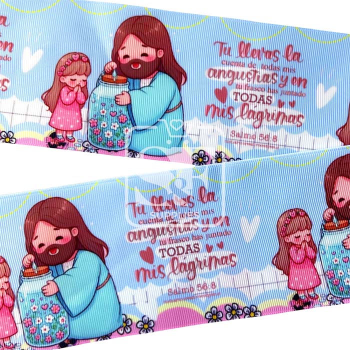 Yarda Estampado 7.5cm Salmo 56:8