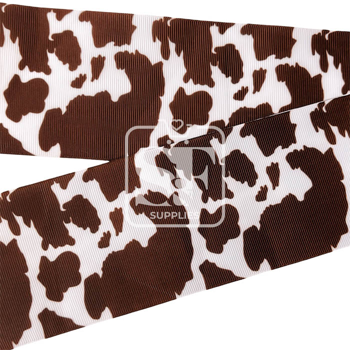 Yarda Estampado 7.5cm Cow Print Café