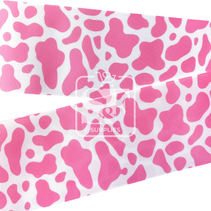Yarda Estampado 7.5cm Cow Print Rosa