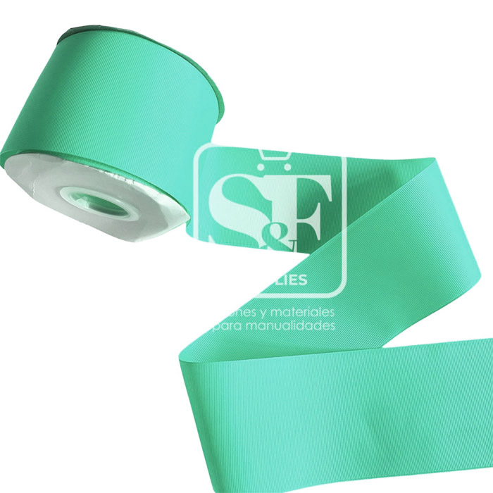 Rollo de Listón 7.5cm Acordonado Aqua