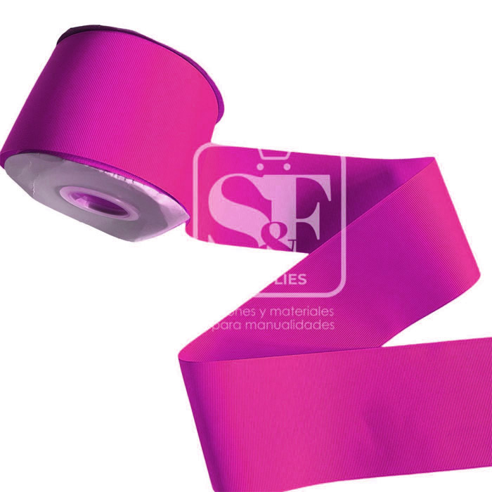 Rollo de Listón 7.5cm Acordonado Fucsia
