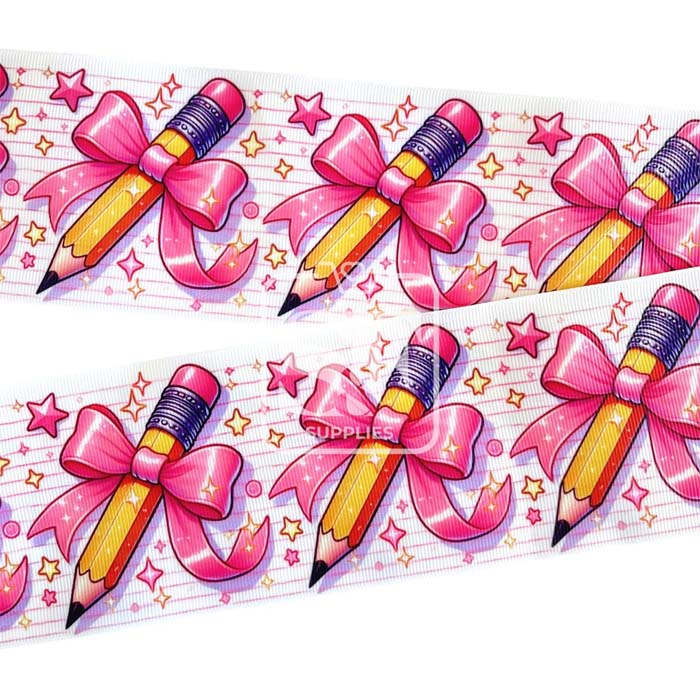 Yarda de Estampado 7.5cm Lápiz Coquette Rosa