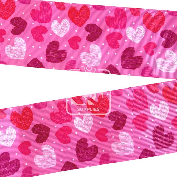 Yarda de Estampado 7.5cm Love Pink