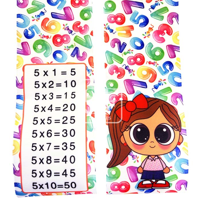 Tira 7.5cm de Números con la Tabla del 5