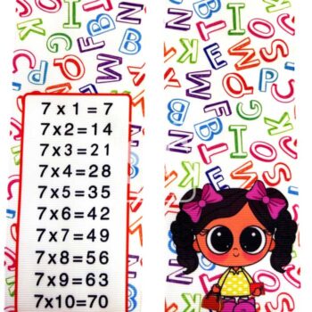 Tira 7.5cm de Letras con la Tabla del 7