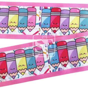 Yarda de Estampado 7.5cm Happy Pencils