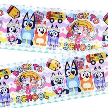 Yarda de Estampado 7.5cm Bluey Black to School