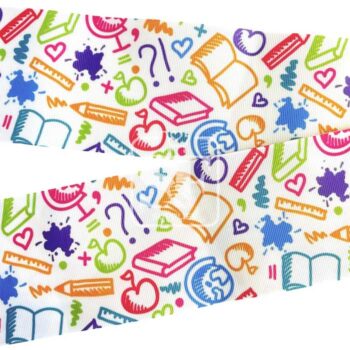 Yarda de Estampado 7.5cm Boceto Escolar Colorido