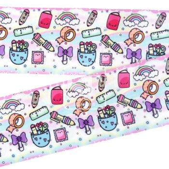 Yarda de Estampado 7.5cm Collage Escolar Pastel