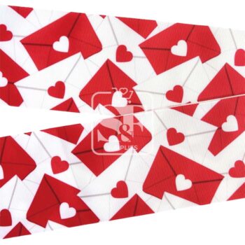 Yarda de Estampado 7.5cm Corazones y Cartas