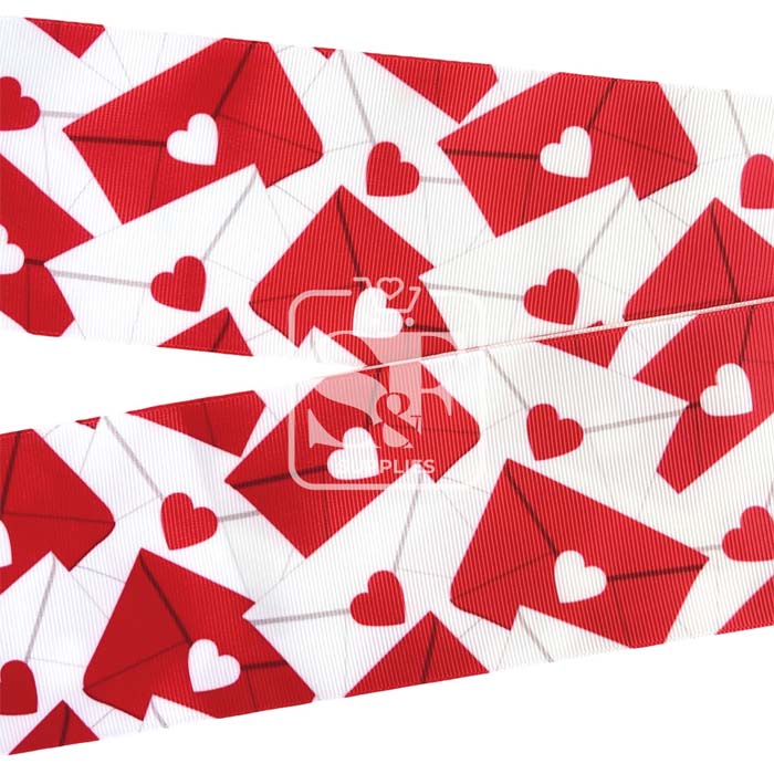 Yarda de Estampado 7.5cm Corazones y Cartas