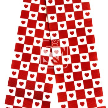 Yarda de Estampado 7.5cm Cuadros y Corazones