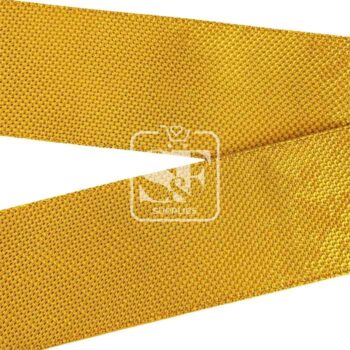 Yarda de Tela 7.5cm Panal Holográfico Dorado Intenso