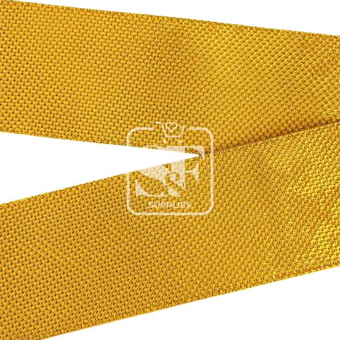 Yarda de Tela 7.5cm Panal Holográfico Dorado Intenso