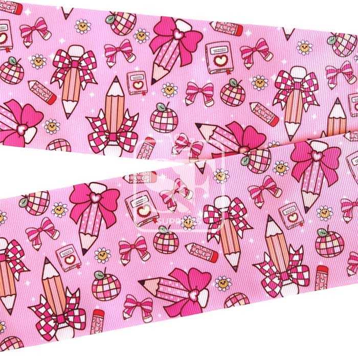 Yarda de Estampado 7.5cm Lápices Rosa