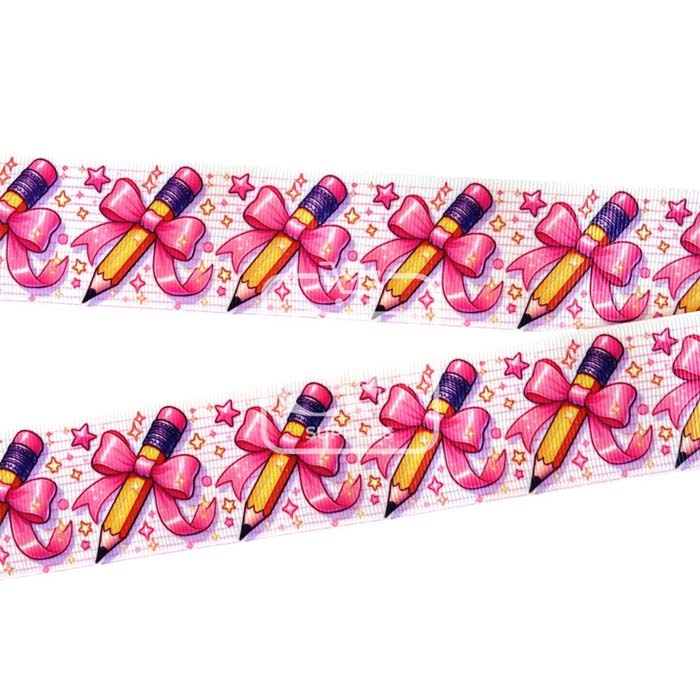 Yarda de Estampado 3.8cm Lápiz Coquete Rosa