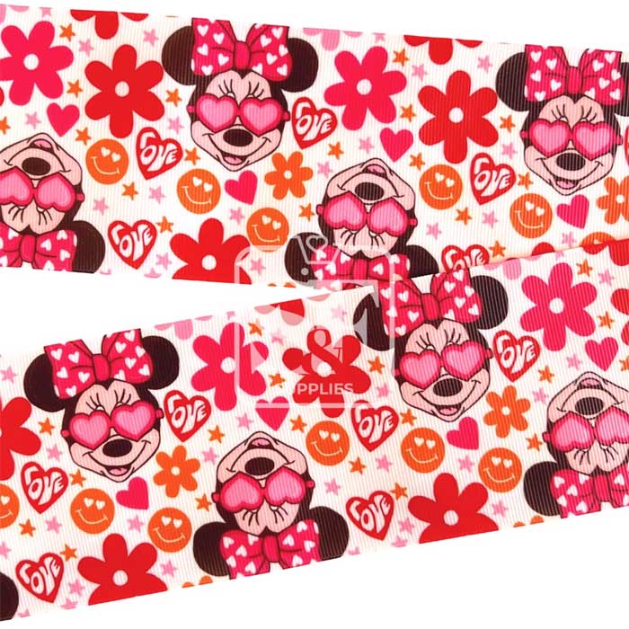 Yarda de Estampado 7.5cm Minnie Love