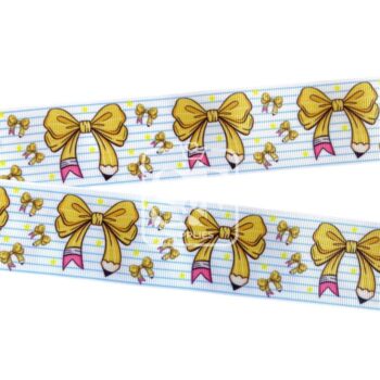 Yarda de Estampado 3.8cm Moño Lápiz Amarillo