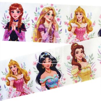 Yarda Estampado 7.5cm Princesas Live Action