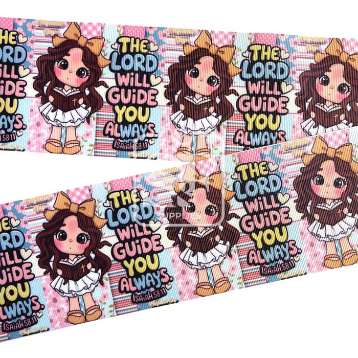 Yarda Estampado 7.5cm The Lord Will Guide You Always