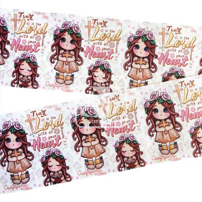 Yarda Estampado 7.5cm Trust in the Lord With All Your Heart