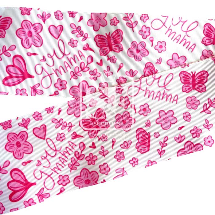 Yarda Estampado 7.5cm Girl Mama Rosa