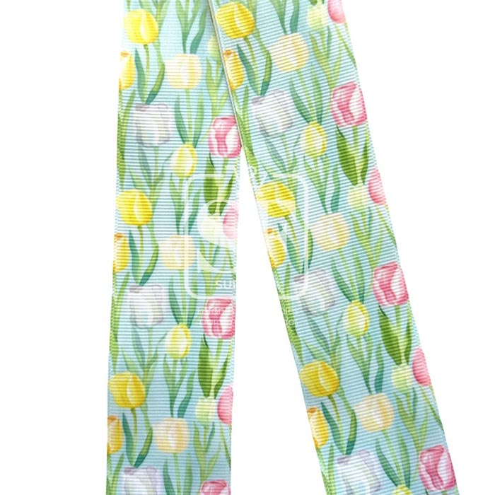 Yarda de Estampado 3.8cm Tulipanes