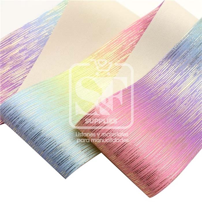 Yarda 7.5cm Con Reflejos Holográficos Arcoíris Pastel H.