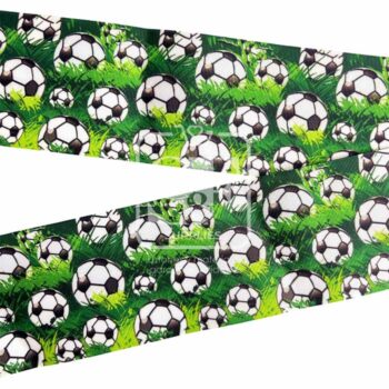 Yarda de Listón Estampado 7.5cm Balones sobre Césped