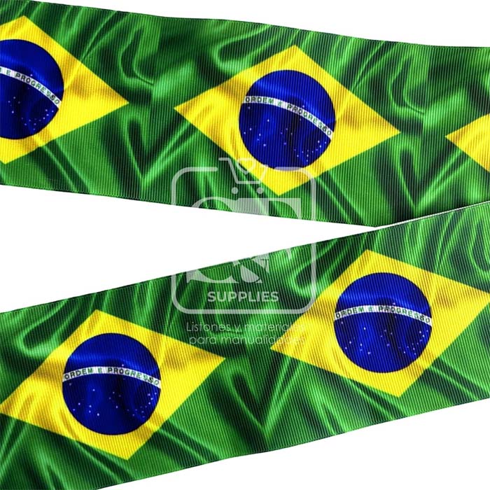 Yarda Estampado 7.5cm Bandera de Brasil