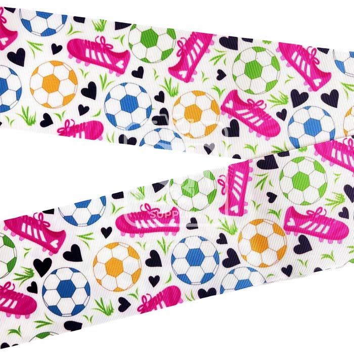 Yarda Estampado 7.5cm Collage Soccer Girl