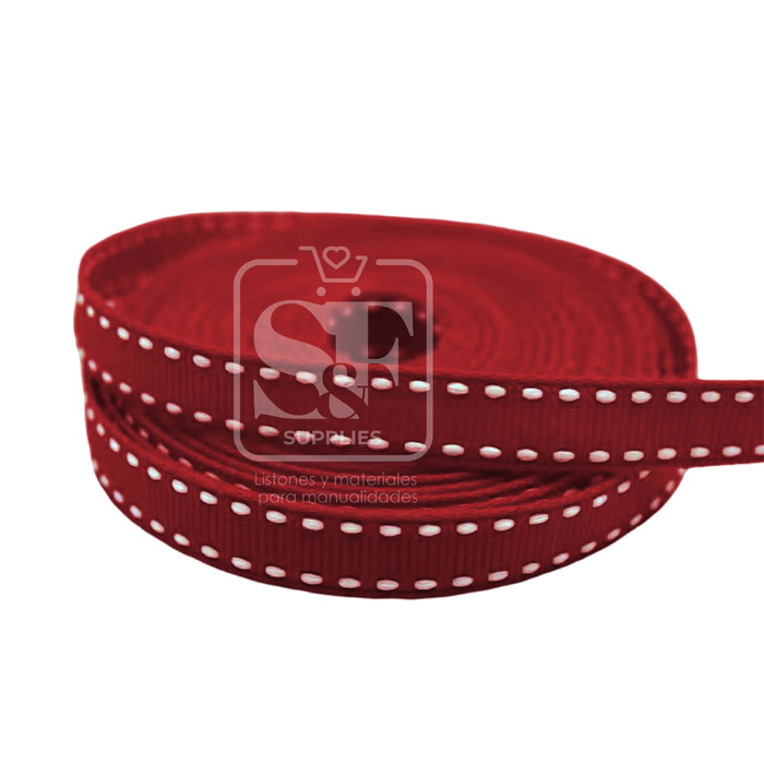 Yarda Acordonado 1cm Vino con costura
