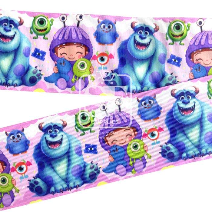 Yarda de Listón Estampado 7.5cm Monsters Inc